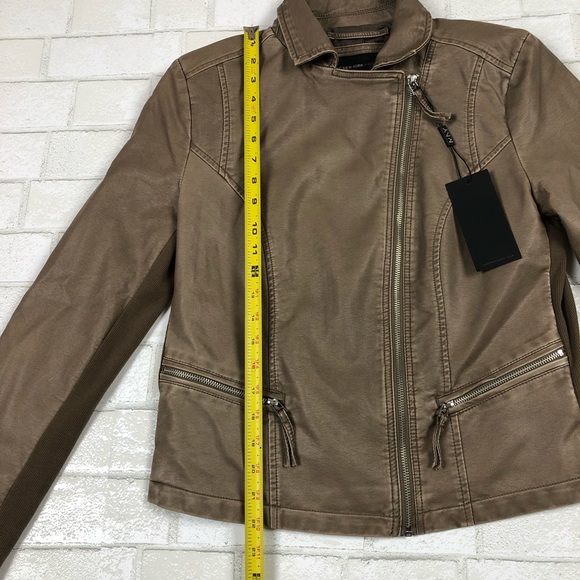 Andrew Marc Faux Leather Moto Jacket - Picture 5 of 8